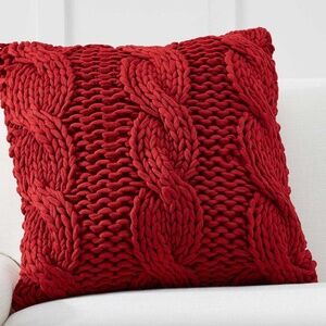 Pottery Barn Colossal Handknit Pillow Cover, 24" in Cardinal Red
